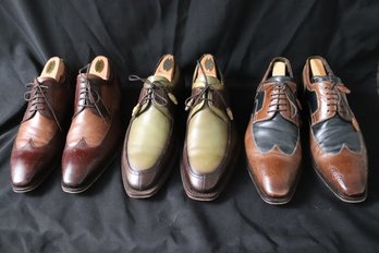 Three Pairs Of Mezlans Mens Two Tone, Leather Shoes. Sze. 9.5