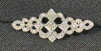 14K WG Beautiful Diamond Brooch Pin