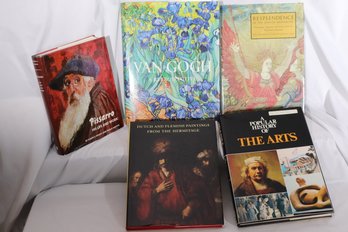 Lot Of Five Vintage Books About Art, Including Van Gogh Retrospective, And Pissarro.