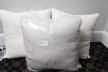3 New Zipper Accent Pillows From Ryan Studios Includes Amagansett Gray Tone, 95 Percent Feather 5 Percent Down