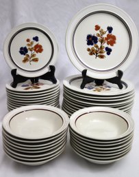 Vintage Newcor Japan Floral Stoneware Set Of Dishes.