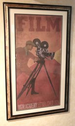 MGM Academy Film Poster In Gold Leaf Frame With Black Outline.