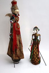 Traditional Vintage Hand Carved & Hand Painted Marionettes Possibly From Thailand