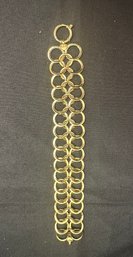 14K YG 8 Inch Interocked Circles Link Bracelet