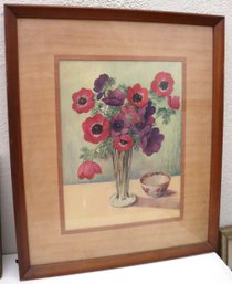 Vintage Print Of A Floral Bouquet In Frame