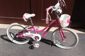 Trek Young Girls, Bicycle With Handbrake, Front Basket, And Heavy Duty, Plastic Foot Pedals
