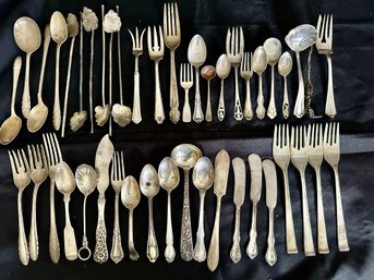 Lof Of Assorted Sterling Silver Spoons, Forks, Iced Tea Spoons, Butter Knives