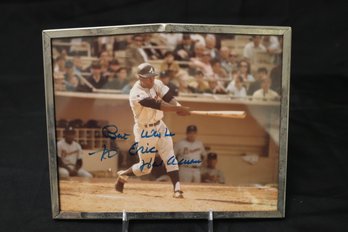 Hank Aaron Autographed Photograph With Personalized Dedication.