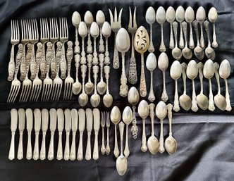 Interesting Assortment Of Sterling Silver Forks, Spoons And Knives