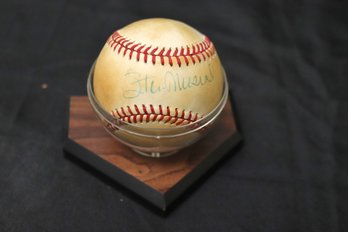 Collectable Stan Musial Autographed And Mounted Baseball.
