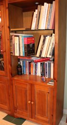 Light Wood Bookcase Cabinet With Glass Shelves Interior Light