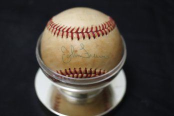 John Franco NY Mets Autographed Mounted Baseball.
