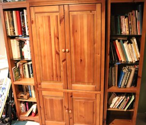 Three-piece Bookcase With Entertainment Unit/bar Or Storage.