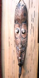 Vintage Hand Carved African Older Middle Ancestral Septic Mask Papua New Guinea