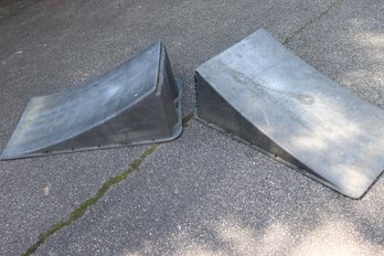 Pair Of Bike Ramps Made From Hard Durable Plastic