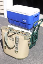 Yeti Portable Insulated Bag/hopper Pair Of Igloo Coolers - Igloo Wheelie Cool 42 Qt And Igloo 36 Qt.