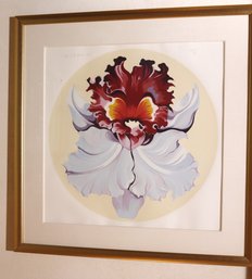 Blue Iris Signed Lithograph 19/200 By Lowell Blair Nesbit Who Specializes In Her Realistic Flowers