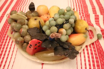Collection Of Vintage Polished Stone Fruit Includes Assorted Sized Pieces
