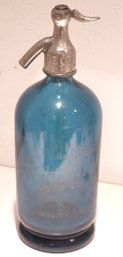 Vintage Blue Glass Seltzer Bottle 1926 De Cabo Y Cia, Tucuman