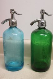 Vintage Glass Seltzer Bottles Includes Brooklyn Ny SY Braver Li 69 And AJ Caponi Inwood NY LI 56