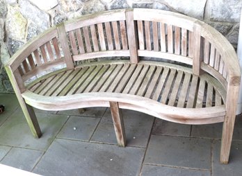 Solid Teak Bench Well-kept In Protected Area