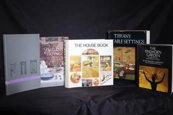 Collection Of Books Including Tiffany Table Settings, The House Book, Elegant Eating, The Curtain Sketchbook