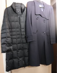 Condos Rocca Due Small Navy Dress Coat And Andrew Marc Petite Medium Quilted Coat
