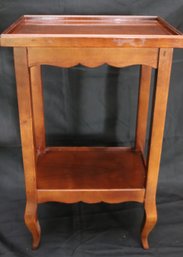 Diminutive Country French Wooden Side Table With Shelf