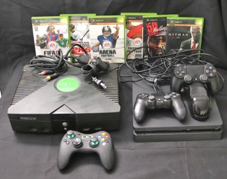 Play Station 4 And X Box Includes Games In Cases As Pictured.