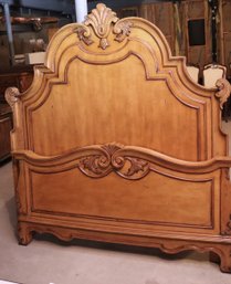 Queen Size Carved Wooden Headboard, Footboard, And Sides.