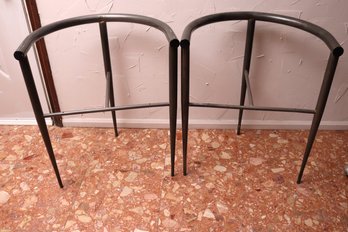 Two Rare Aldo Parisotto Grey Metal Chair Frames, Made In Italy