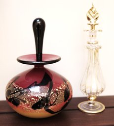 Collection Of Assorted Decorative Perfume Bottles Including Signed Piece By Nourat MP