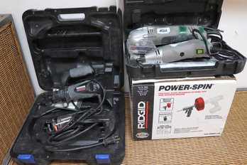 Tools Include Rigid Power Spin Like New Up To 25 Feet, Blue Hawk Rotary Tool & Dremel