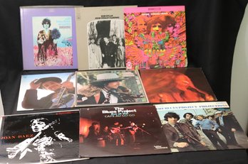 Nine Vintage Record Albums With Cream, Bob Dylan, Donovan, Joan Baez Plus.
