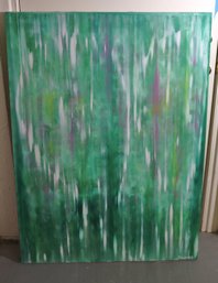 Green Goblet Abstract Art Painting On Canvas Approximately 48 X 36 Inches