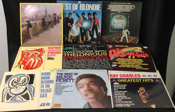 Lot Of 9 Record Albums With Blondie, Discomania, Ray Charles, Herbie Mann Plus.