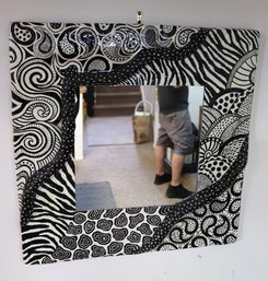 Handcrafted/painted Papier Mache Mirror Art