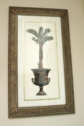 Tall, Framed Print Of A Palm Tree, In An Urn With Winged Lion.