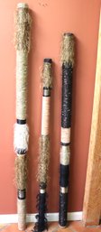 Collection Of Handwoven Decorative Oboes Purchased From Art Gallery In Santa Monica.