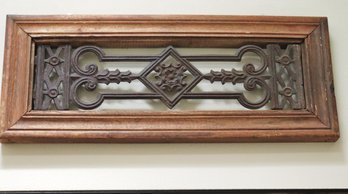 Interesting Iron Grillwork In Antique Frame.