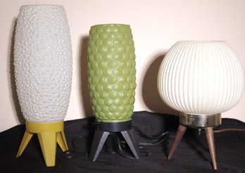 3 Vintage MCM Plastic Table Lamps