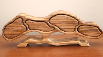 Hand Carved/polished Wood Art Sculpture/jewelry Box In The Design Of A Tree