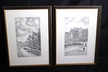 2 Framed Prints Of Amsterdam Architectural Landscapes