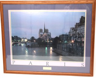 Notre Dame Paris Poster Print In A Matted Wood Frame