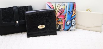 Assorted Wallet And Coin Purse Collection Includes Dolcetta Genuine Leather And Brighton