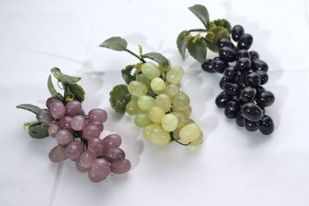 Murano Glass Grape Cluster Decor, Includes 3 Strands