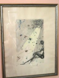 Attributed To Salvador Dali Artist Proof Etching Titled Look Not Upon Me Pencil Signed With Embossed Mark