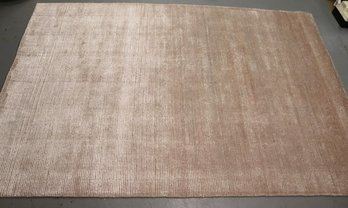 Quality Machine Made Bound Area Rug With Soft Pink Shimmery Tone Approx. 9 Feet X 4 Feet