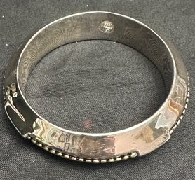 Sterling Silver Beaded Bangle Bracelet