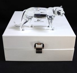 Larger Swarovski Silver Crystal Jaguar With Case